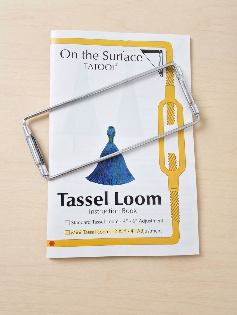 Vintage On the Surface Mini TATOOL Tassel Loom & Instruction Book  (0221)